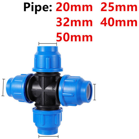 Connecteur de Valve rapide en plastique PVC PE, 20/25/32/40/50mm, pour Tube et robinet, raccords pour tuyaux d&39irrigation, jardin, Agriculture,25mm,Cross