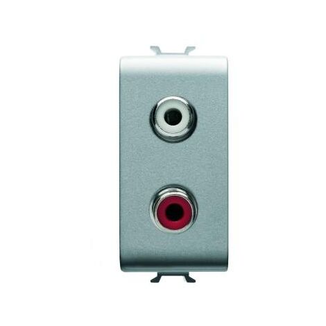 CONNECTEUR DOUBLE RCA 1M CHORUS TITANE GEWISS GW14453