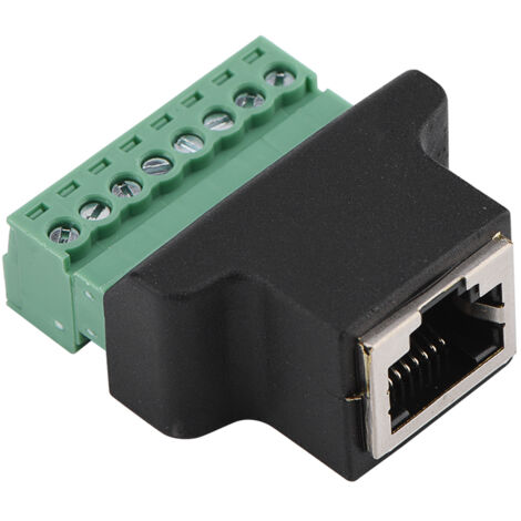 Connecteur DVR Ethernet RJ45 Femelle vers Bornier à Vis 8 Broches