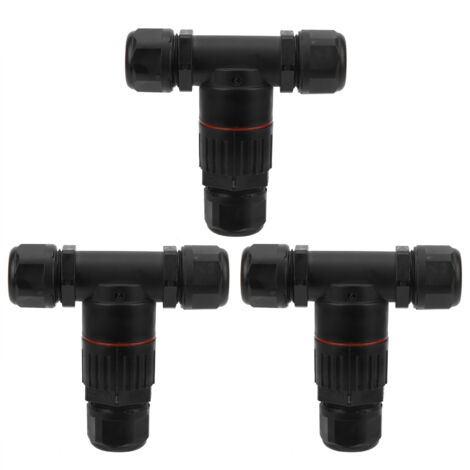 Connecteur Électrique 3 Voies IP68 Étanche - Accessoires Industriels Extérieurs en Forme de T