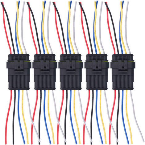Connecteur électrique automobile 5 voies étanche, ignifugé, résistant et antioxydant