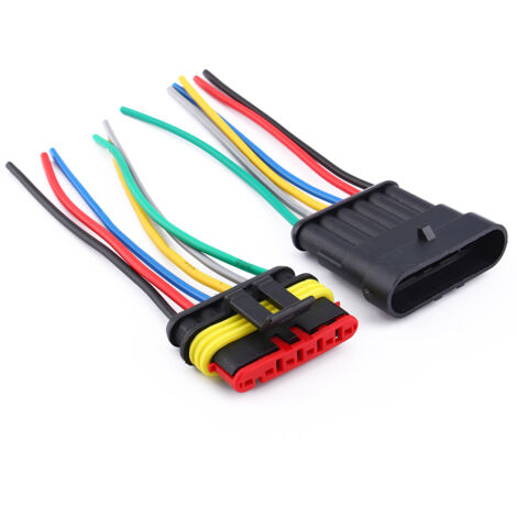 Connecteur électrique étanche 6 broches pour câblage automobile
