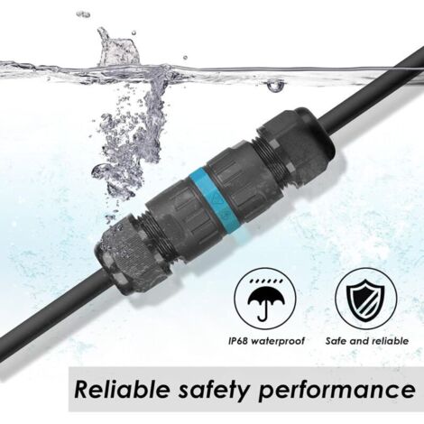 Connecteur Électrique Étanches IP68 - Raccord de Cable 3 Fils Boîte de Derivation Étanche Éxterieur, Domino Etanche Boîte de Jonction pour Câble Ø 5