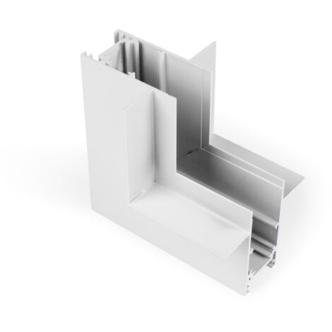 Connecteur en L pour rails magnétiques encastrés 20mm - Vertical - Blanc