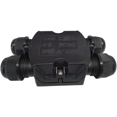 Connecteur étanche avec entrée et 2 sorties IP68 NOIR - 2 - SILUMEN