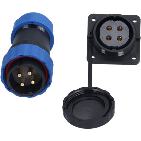 Connecteur Étanche Carré 4 Entrées IP68 Prise Aviation 380V 45A pour Câble SP284 Broches