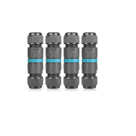 Connecteur Étanche IP68 - Raccord Câble 3 Fils - Profondeur 4 M - Diamètre Câble 5 À 12 Mm - Pour Éclairage Extérieur - 4 Pièces