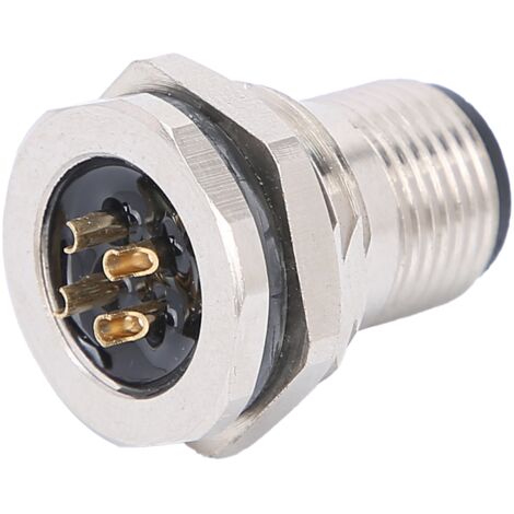 Connecteur Étanche M12 4 Broches Montage Panneau Arrière Alimentation Électrique