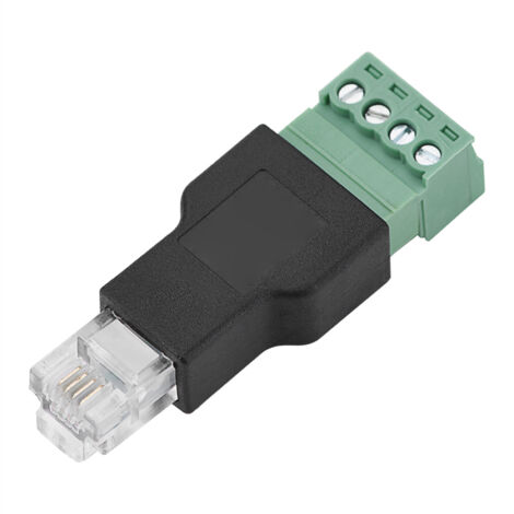 Connecteur Ethernet RJ11 6P4C Mâle vers Bornier à Vis 4 Pôles