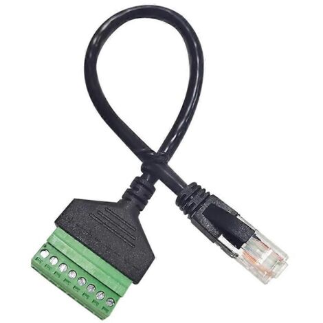 Connecteur Ethernet RJ45 vers bornier à vis 8 broches de 20 cm