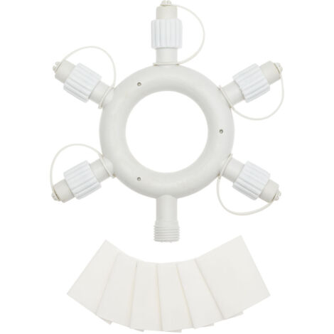 Connecteur étoile 5 sorties blanc pour guirlande guinguette IP44 230V Lotti