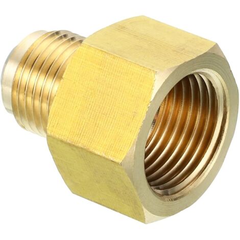 Connecteur Évasé Femelle 1/4" x 1/2" Mâle, Adaptateur en Laiton SAE à 45 Degrés, Raccord de Tuyau pour Conduite Gaz d'Air, Réfrigération, CVC - 1/2 pouce Female Flare 3/8 Male