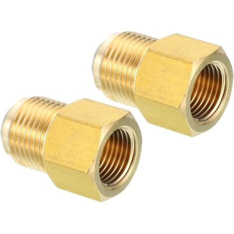 Connecteur Évasé Femelle 1/4" x 1/2" Mâle, Adaptateur en Laiton SAE à 45 Degrés, Raccord de Tuyau pour Conduite Gaz d'Air, Réfrigération, CVC - 3/8 inch