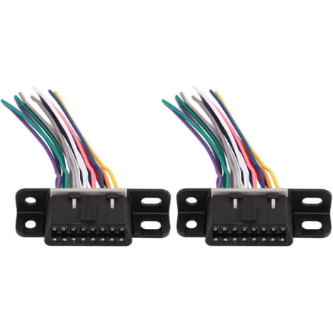 Connecteur femelle de Diagnostic OBD2 16 broches, 2 pièces, prise de voiture universelle adaptée à la plupart.