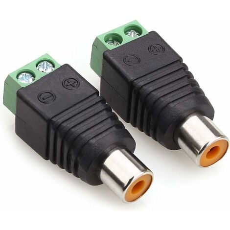 connecteur Femelle RCA, Prise Femelle Phono RCA à l'adaptateur de connecteur Audio/vidéo vis vis pour caméra de sécurité CCTV (Paquet de 2)
