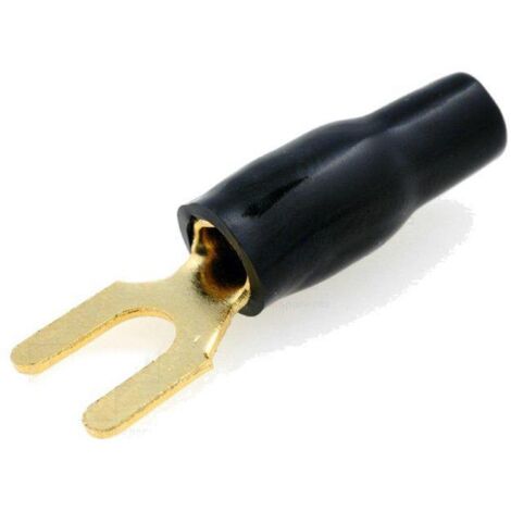 Connecteur Fourche M4 4mm2 Noir Dore Isole - boite de 50