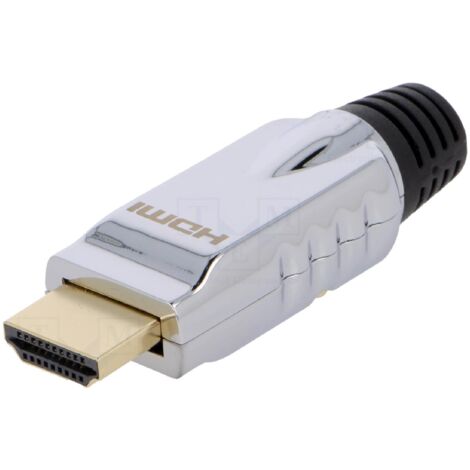 Connecteur HDMI male avec manchon - Metallise