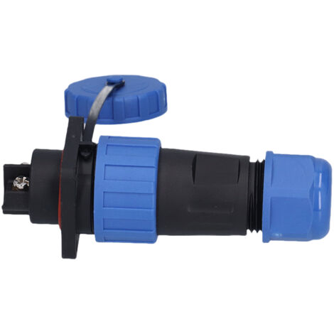 Connecteur Industriel Aviation IP68 Étanche, Prise à 2 Broches 250V avec Embout à Vis Carré