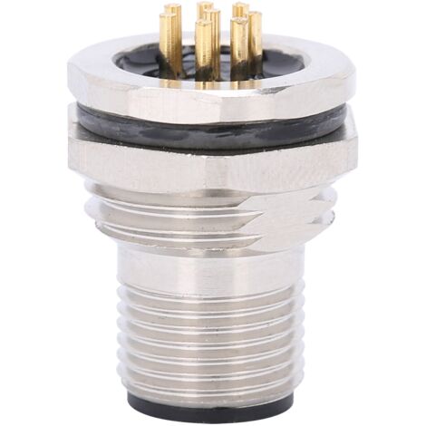 Connecteur Industriel Étanche M12 8 Broches, Panneau Monté Fileté M12-F1-P8 pour Circuits Électriques