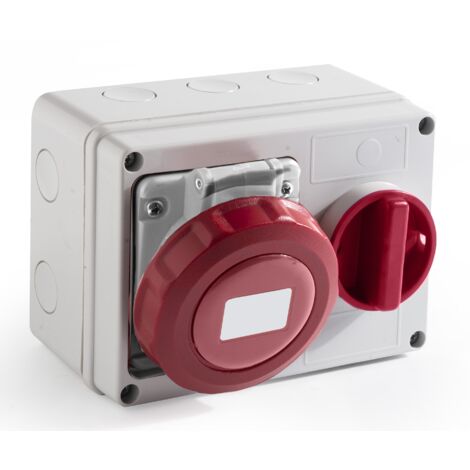 Connecteur industriel RS PRO, 3P+N+E, 32A, 400 V, Montage mural ( Prix pour 1 )