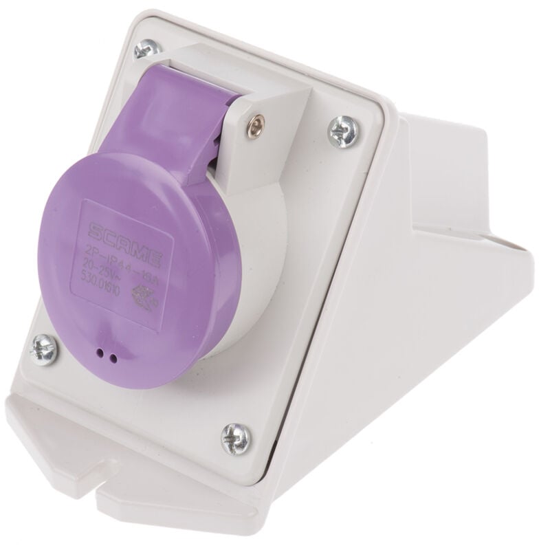 Connecteur industriel Scame Femelle, 2P, 16A, 20 25 v., Montage mural ( Prix pour 1 )