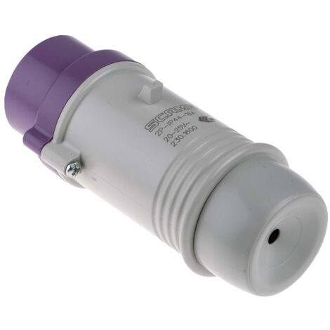 Connecteur industriel Scame Mâle, 2P, 16A, 20 25 V., Montage sur câble ( Prix pour 1 )