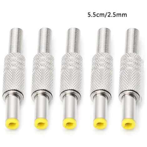 Connecteur Jack DC Mâle 5.5x2.5mm pour Équipement Audio-Vidéo