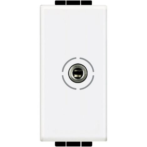 Connecteur jack femelle 3.5 mm Livinglight A visser Blanc 1 module BTICINO N4280
