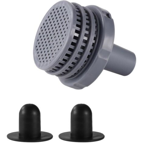 Connecteur Jet Piscine Compatible avec Intex 25022E, Crépine de la Vanne de Vidange pour Piscine avec 2pcs Bouchon Trou Filtre(Gris)