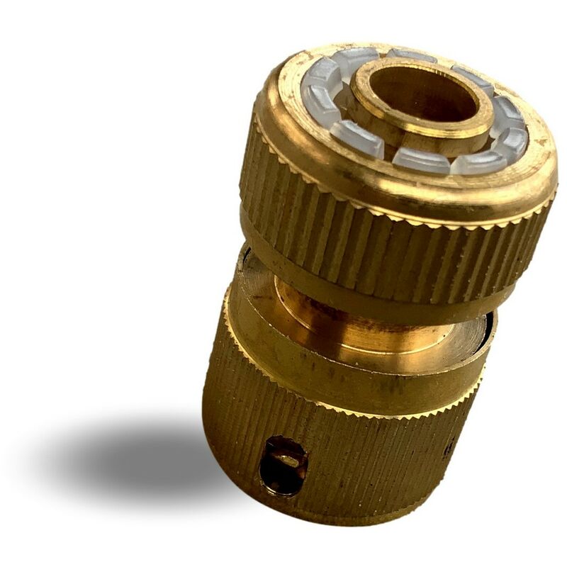 Kibros - Connecteur laiton tuyau vers tétine Bagues laiton de serrage Avec joints - Quantité x 1 - 1/2' (13 mm) avec waterstop