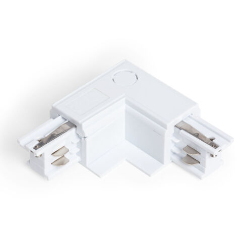 Connecteur “Left Side” Tipe L pour Rail Triphasé Encastré Aluminium Blanc