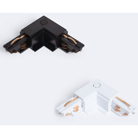 Connecteur 'Left Side' Type L pour Rail Triphasé DALI Track Encastré Aluminium Noir