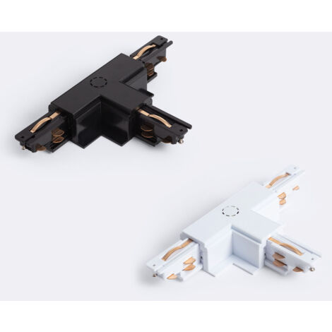 Connecteur 'Left Side' Type T pour Rail Triphasé DALI Track Encastré Aluminium Blanc