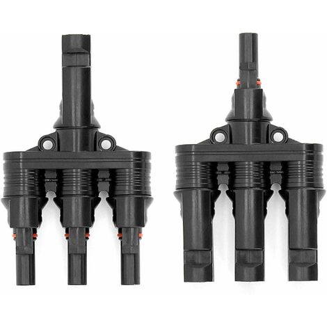 Connecteur M-C-4, Mâle/Femelle Connecteur T de panneau solaire M-C-4 Branchement PV Parallèle Clip Plug Solar Énergie Adaptateur Séparateur Coupleur Combiner (M/3F, F/3M)
