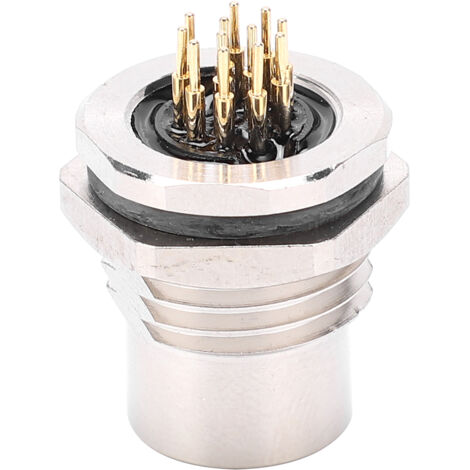 Connecteur M12 F1 Soudure 12 Broches IP67 Étanche Panneau Montage Métal Jack