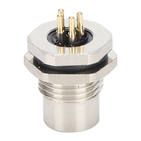 Connecteur M8 4 Broches IP67 Montage Panneau Arrière Coquille Laiton Nickelé