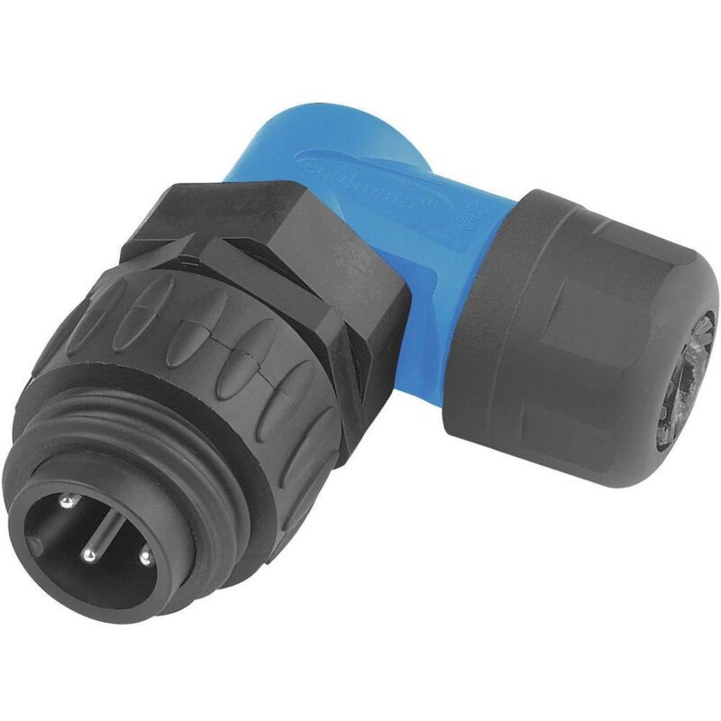 Amphenol C016 20K003 100 10 Cosse cylindrique mâle mâle, coudé Nombre total de pôles: 3 + PE Série (connecteur rond): C