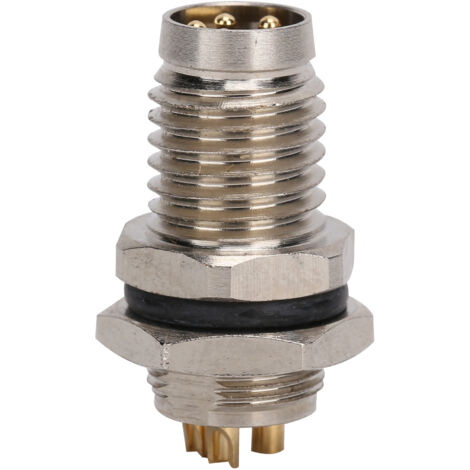 Connecteur métallique 4 broches M8 Aviation - Coque en laiton nickelé IP67