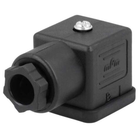 Connecteur mPm® pour électrovanne 2 voies – Femelle 18mm – IP65 – 16A – Pour solénoïdes – Laiton argenté
