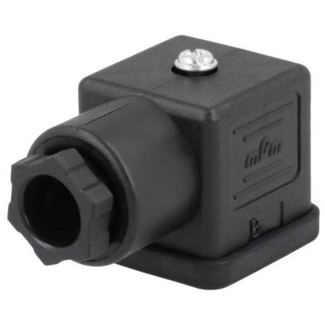 Connecteur mPm® pour électrovanne Black 2 Voies + terre Carré 18mm