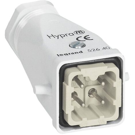 Connecteur multipôles capot mâle sortie verticale plastique Hypra 250V 10A 3P+T LEGRAND 052640