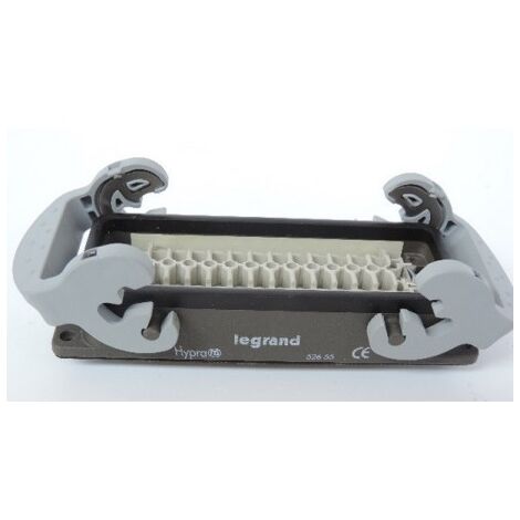 Connecteur multipôles embase femelle encastrée avec verrouillage métal Hypra 16A 500V 24P+T LEGRAND 052655
