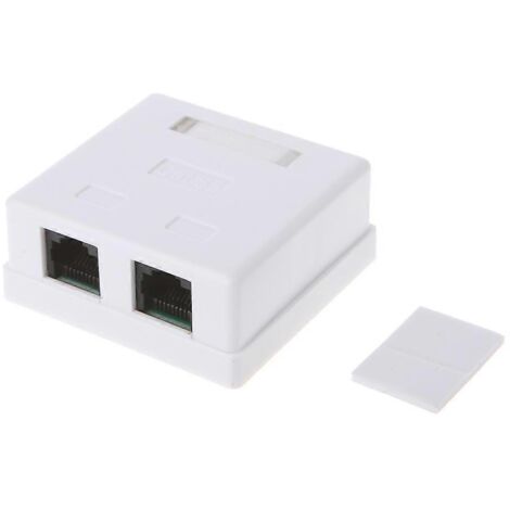 Connecteur mural Ethernet à sertir, 2 prises Keystone RJ45 8P8C Cat5e
