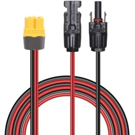 Connecteur panneau solaire XT60 12AWG Câble cuivre 1,5m IP68 étanche Adaptateur pour centrale électrique portable - Generator-1