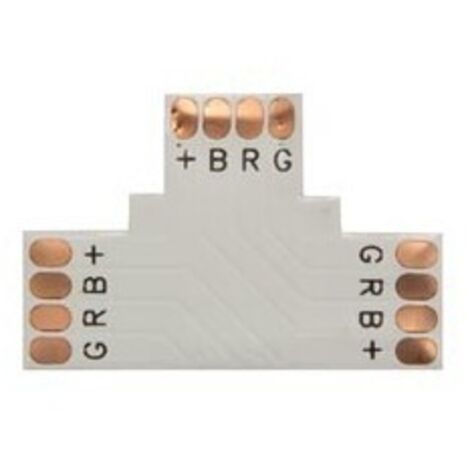 Connecteur pcb flexible - forme t - 10 mm - couleur rvb