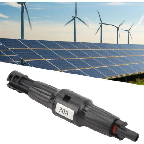 Connecteur Photovoltaïque 1500V 30A avec Fusible Inline IP67, Raccords Mâle/Femelle Antiretour PPO - Série 2.0oz