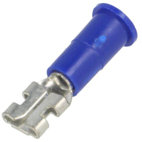 Connecteur plat 4.8mm 0.5mm femelle x2 bleu