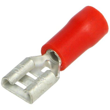 Connecteur plat 5.2mm 0.8mm femelle 0.25-1.5mm2 serrage rouge x10
