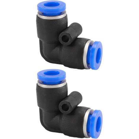 Connecteur pneumatique 2PCS coude/droit/type Y/T-Type/Réducteur de tube d'air pour la connexion rapide tuyauterie d'air, outils pneumatiques (réduction du raccord 10 mm à 8 mm) - Elbow Fitting 6mm