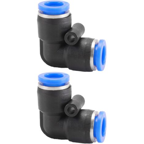 Connecteur pneumatique 2PCS coude/droit/type Y/T-Type/Réducteur de tube d'air pour la connexion rapide tuyauterie d'air, outils pneumatiques (réduction du raccord 10 mm à 8 mm) - Elbow Fitting 8mm